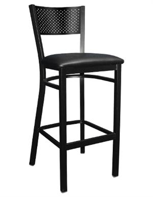 Perforated Back Metal Barstool