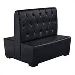 44"H, Vertical Channel Vinyl Back Upholstered Single Booth in Black, Wood Frame - Image 2