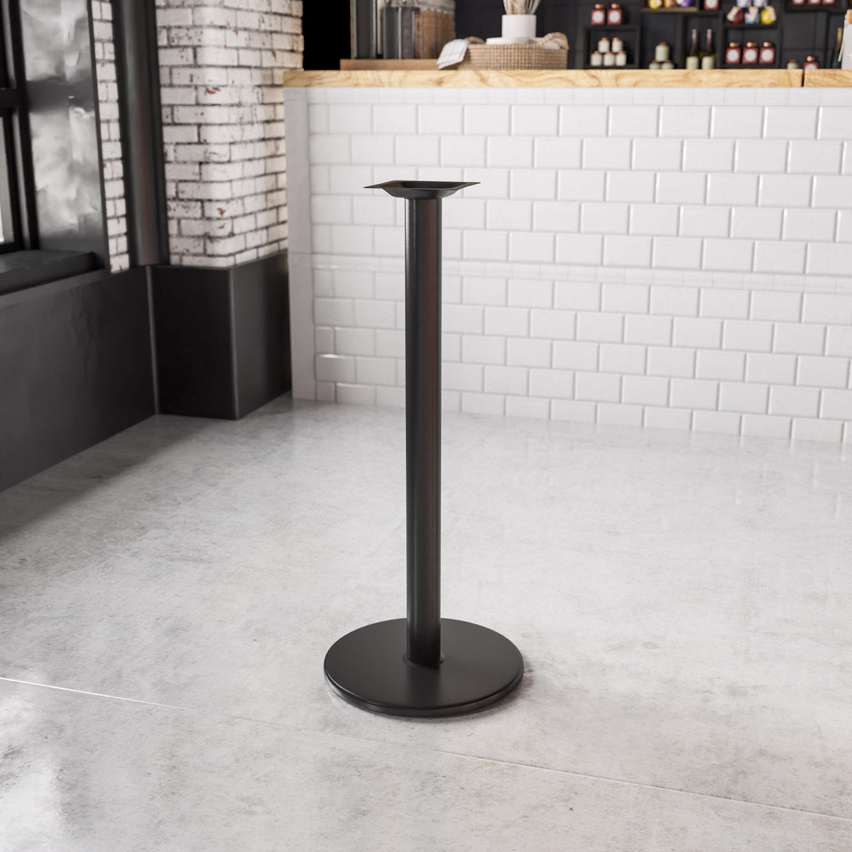 18" Round Restaurant Table Base with 3" Dia. Bar Height Column - Image 2