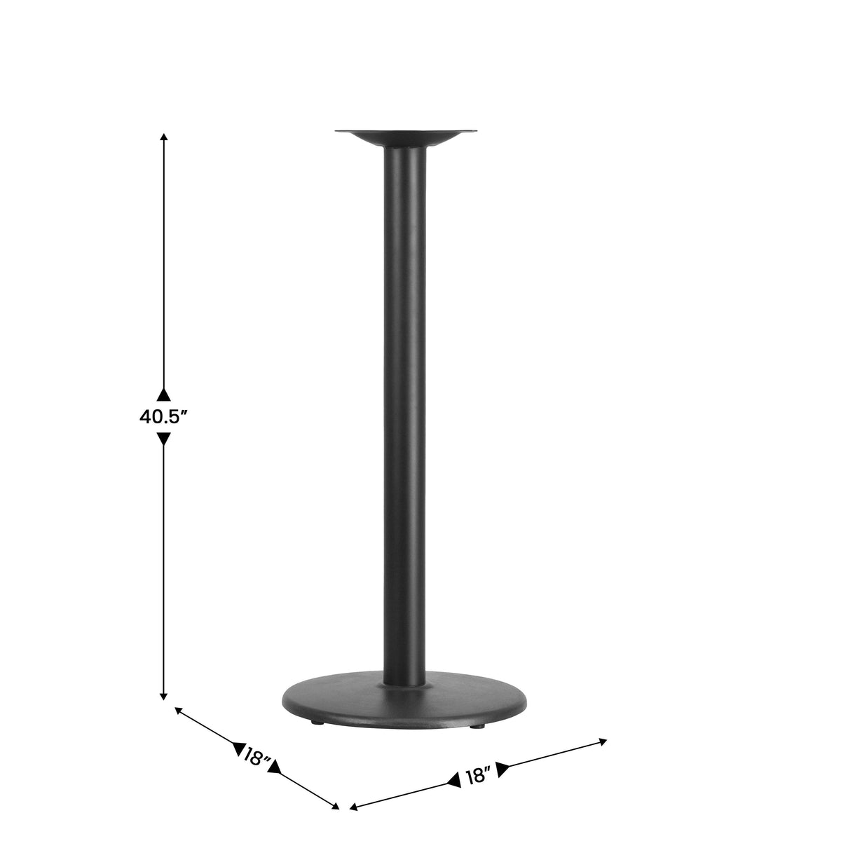 18" Round Restaurant Table Base with 3" Dia. Bar Height Column - Image 3