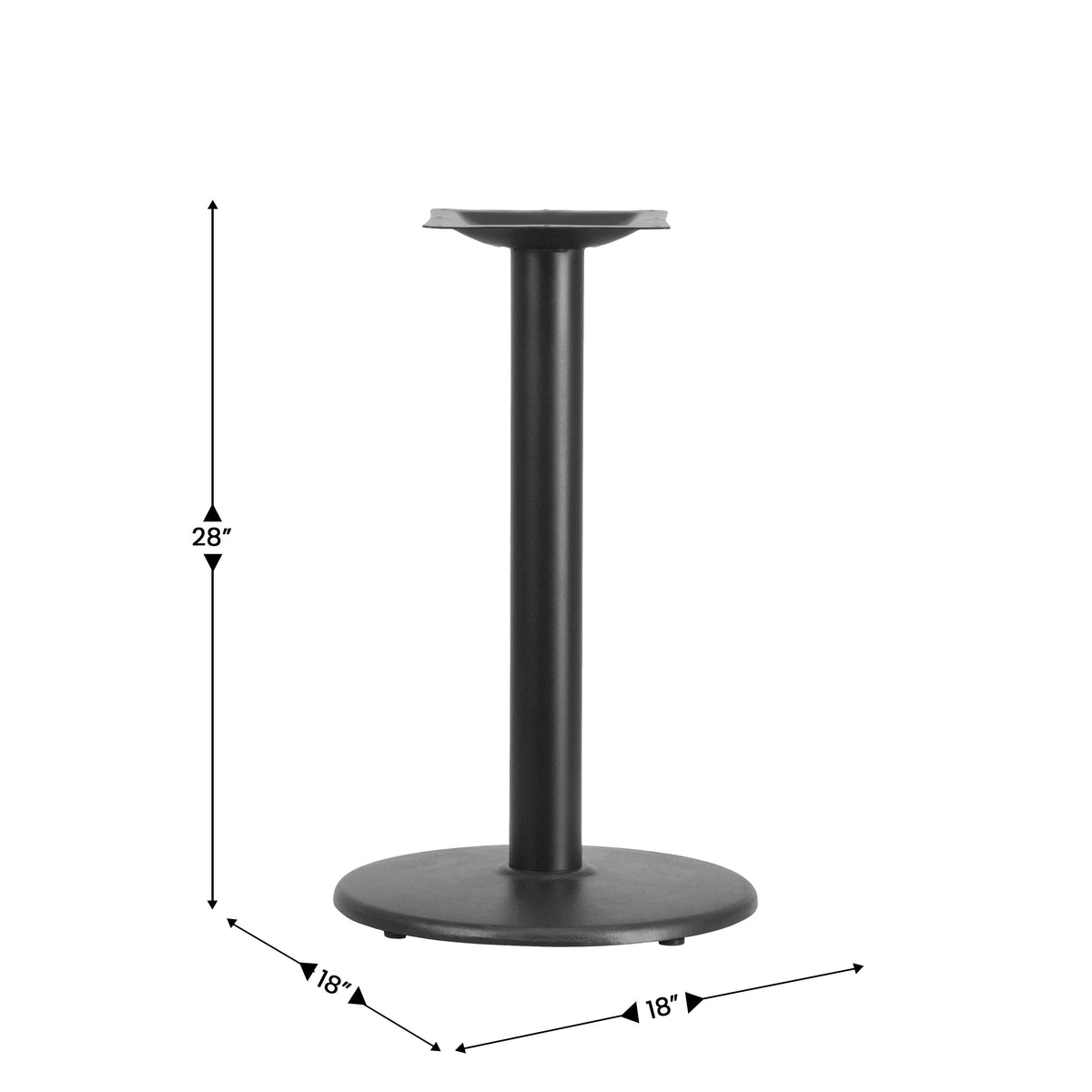 18" Round Restaurant Table Base with 3" Dia. Table Height Column - Image 3