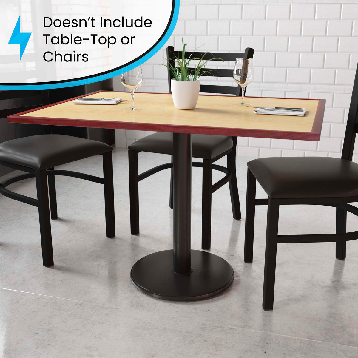 18" Round Restaurant Table Base with 3" Dia. Table Height Column - Image 4