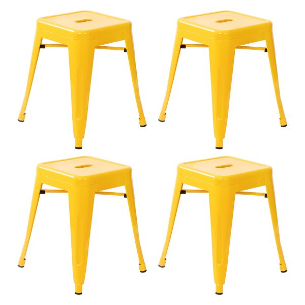 18 Inch Table Height Indoor Stackable Metal Dining Stool-Set of 4