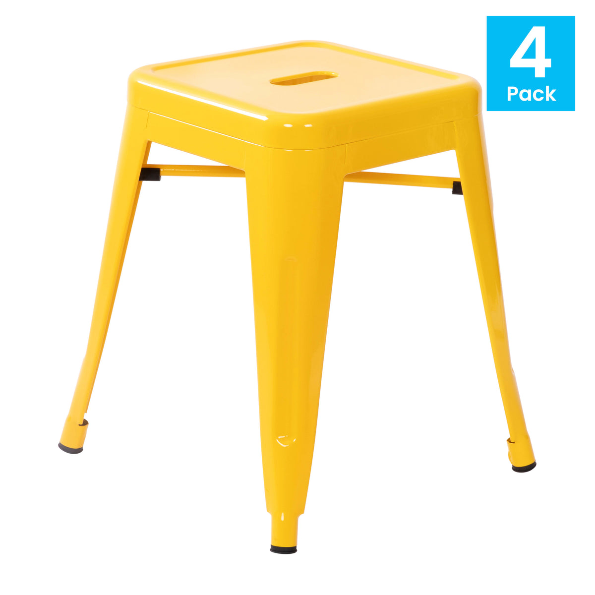 18 Inch Table Height Indoor Stackable Metal Dining Stool-Set of 4 - Image 2