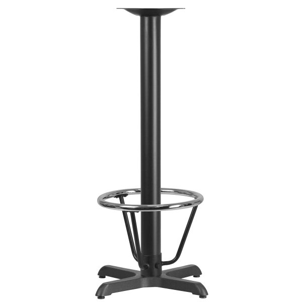 22" x 22" Restaurant Table X-Base with 3" Dia. Bar Height Column & Foot Ring