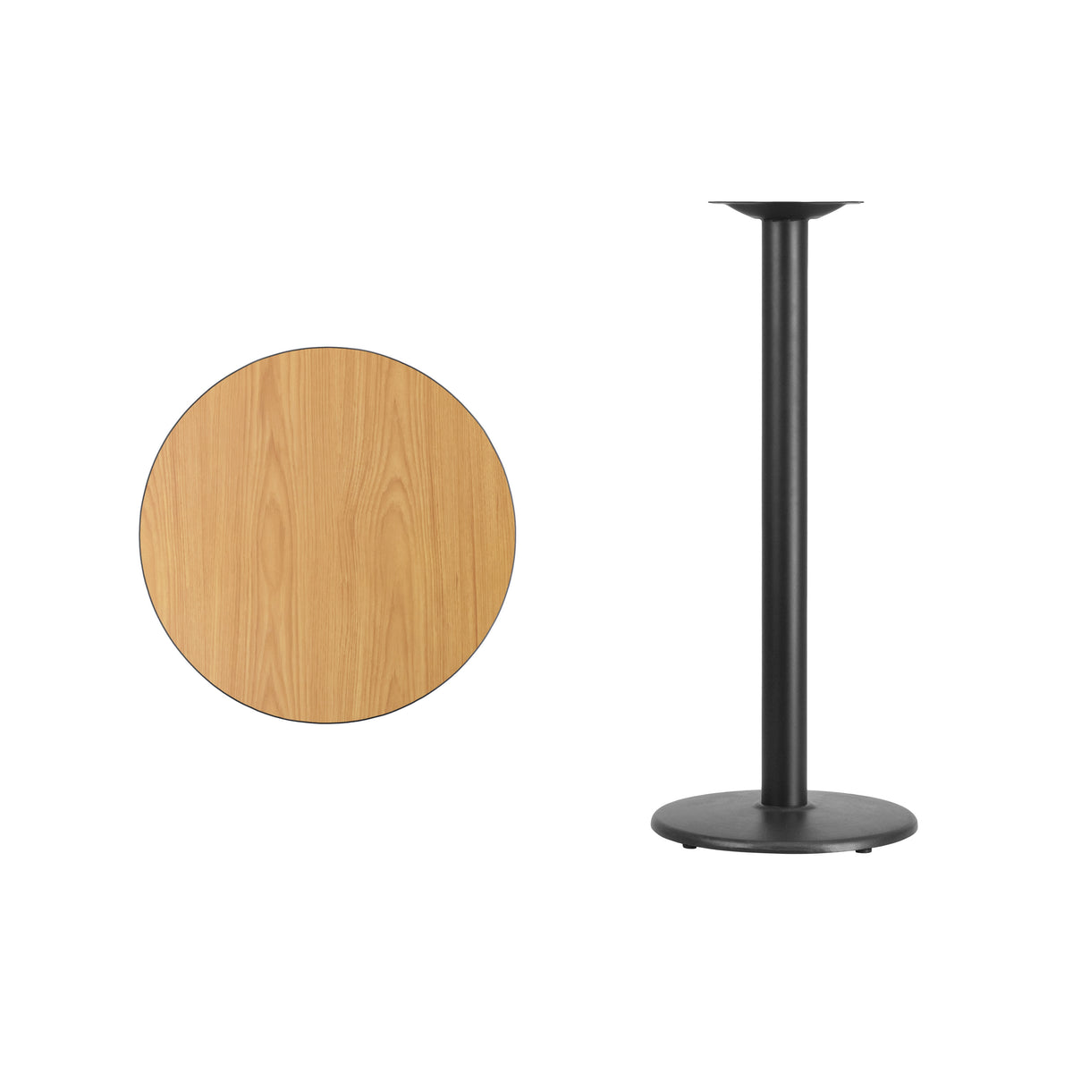 24'' Round Laminate Table Top with 18'' Round Bar Height Table Base - Image 4