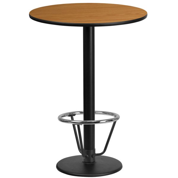 24'' Round Laminate Table Top with 18'' Round Bar Height Table Base