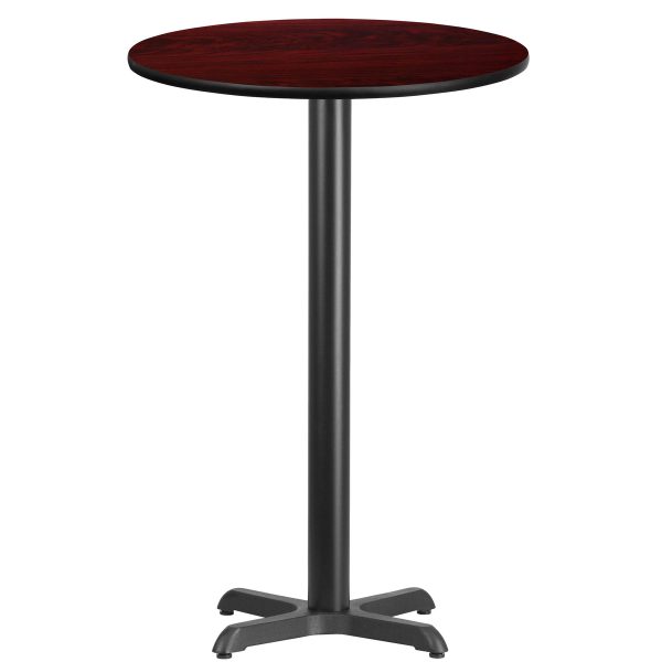 24'' Round Laminate Table Top with 22'' x 22'' Bar Height Table Base