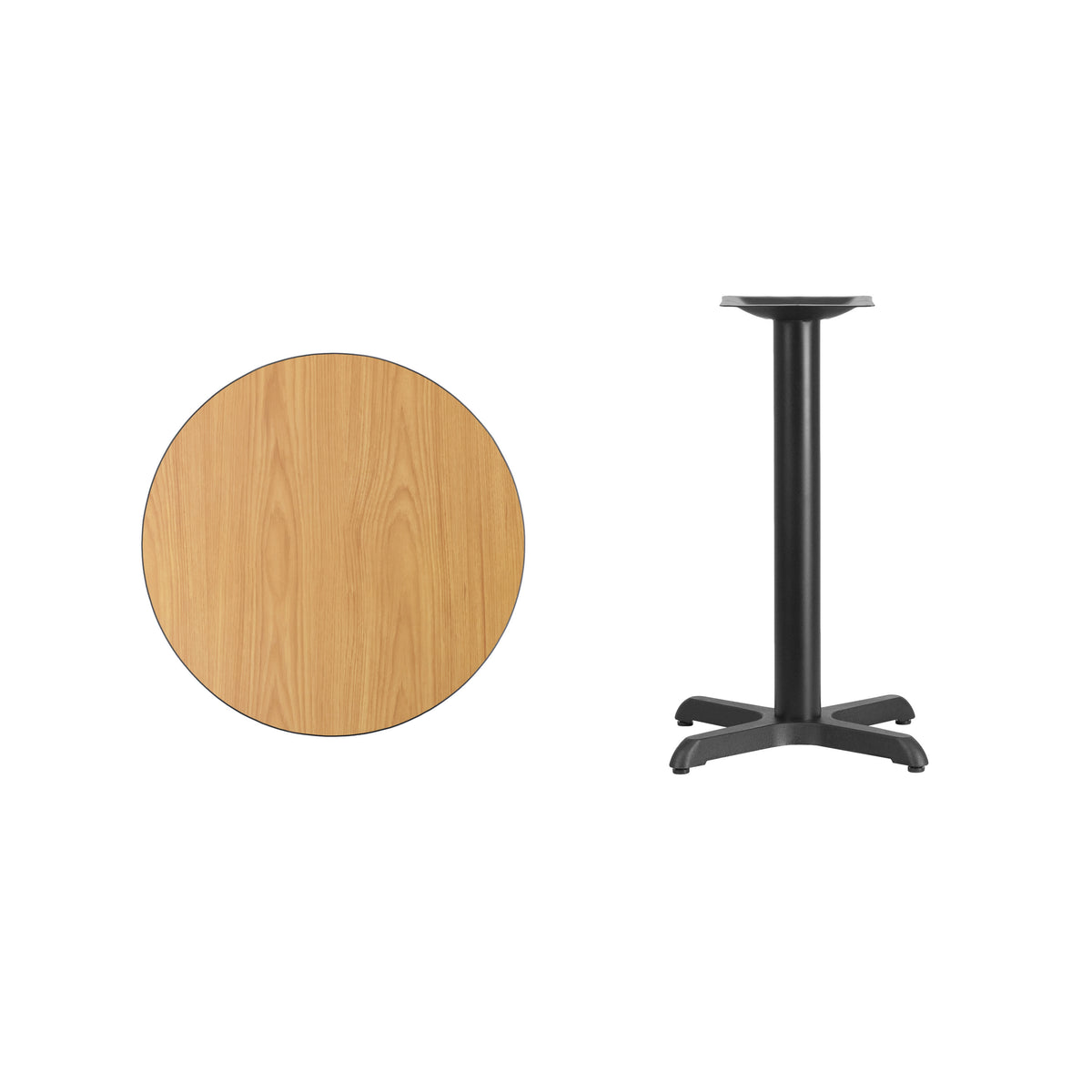24'' Round Laminate Table Top with 22'' x 22'' Table Height Base - Image 2