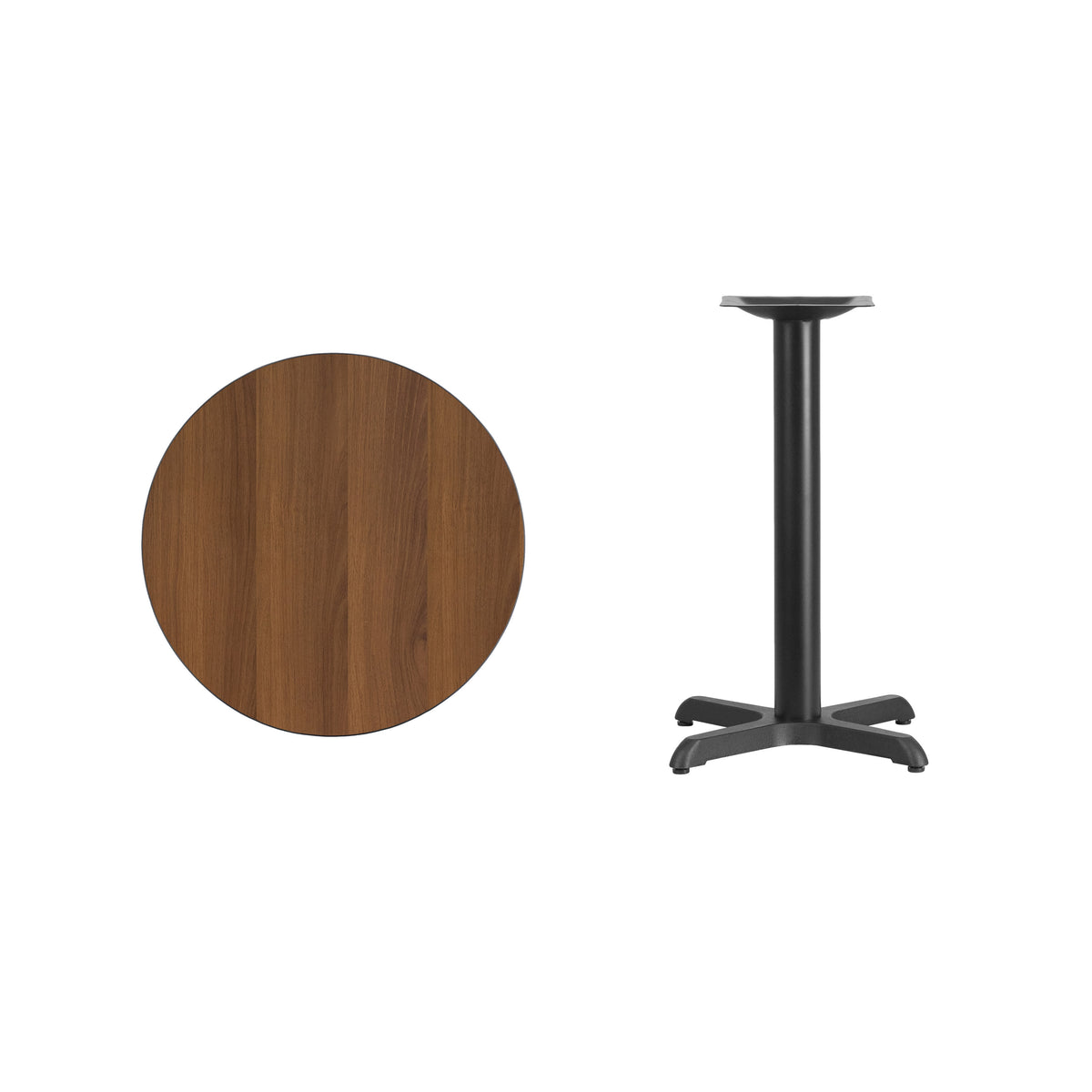 24'' Round Laminate Table Top with 22'' x 22'' Table Height Base - Image 4