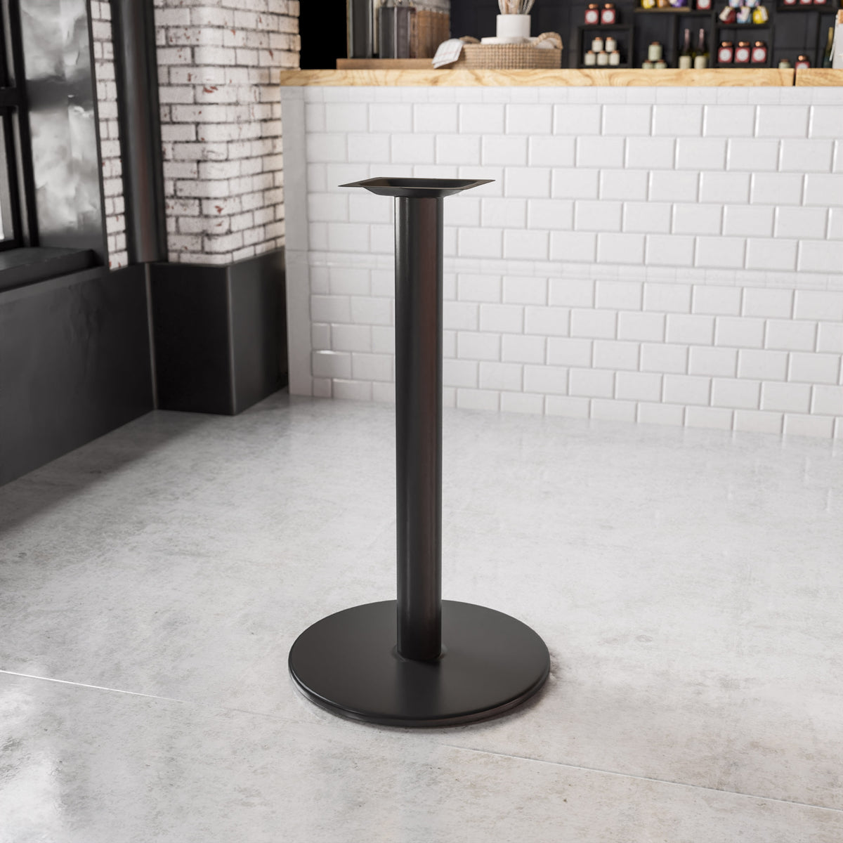 24" Round Restaurant Table Base with 4" Dia. Bar Height Column - Image 2