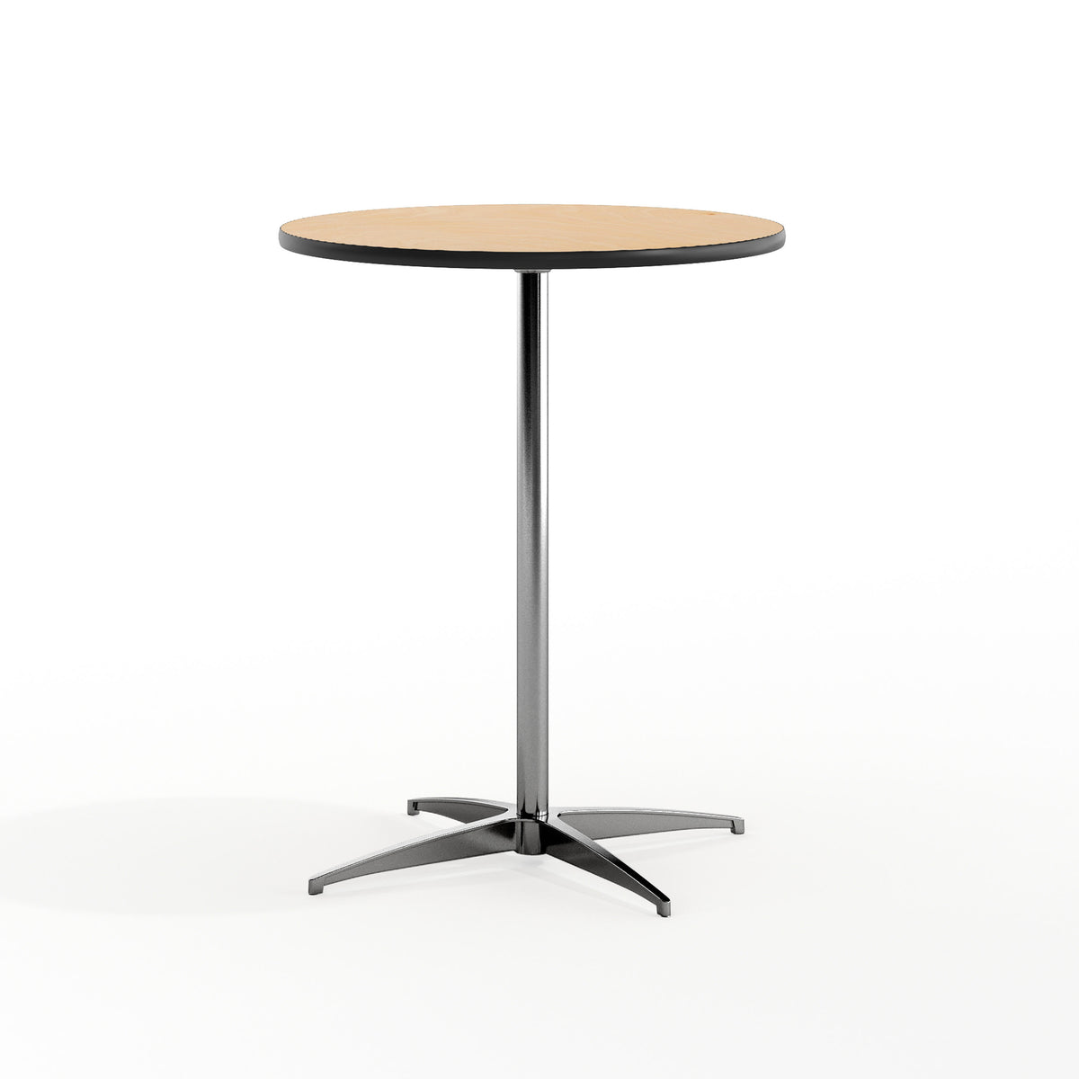 24" Round Wood Cocktail Table with 30" and 42" Columns