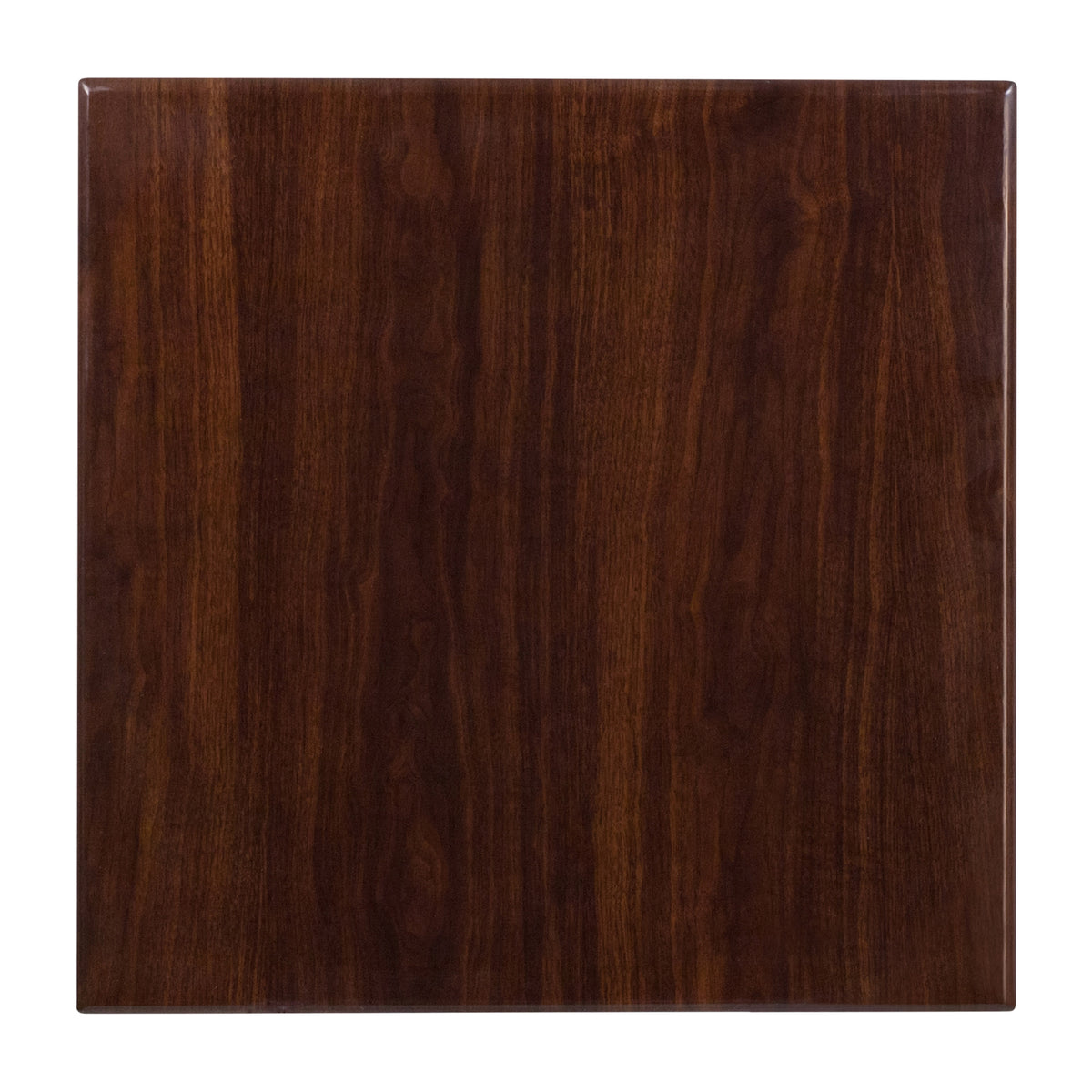 24'' Square High-Gloss Resin Table Top with 2'' Thick Drop-Lip