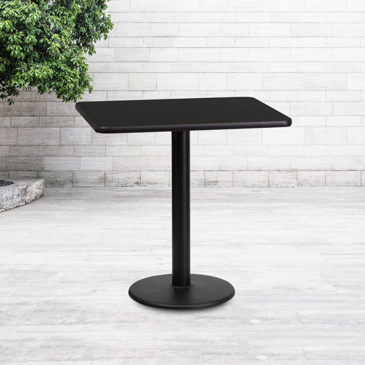 24'' x 30'' Rectangular Laminate Table Top with 18'' Round Table Height Base - Image 2
