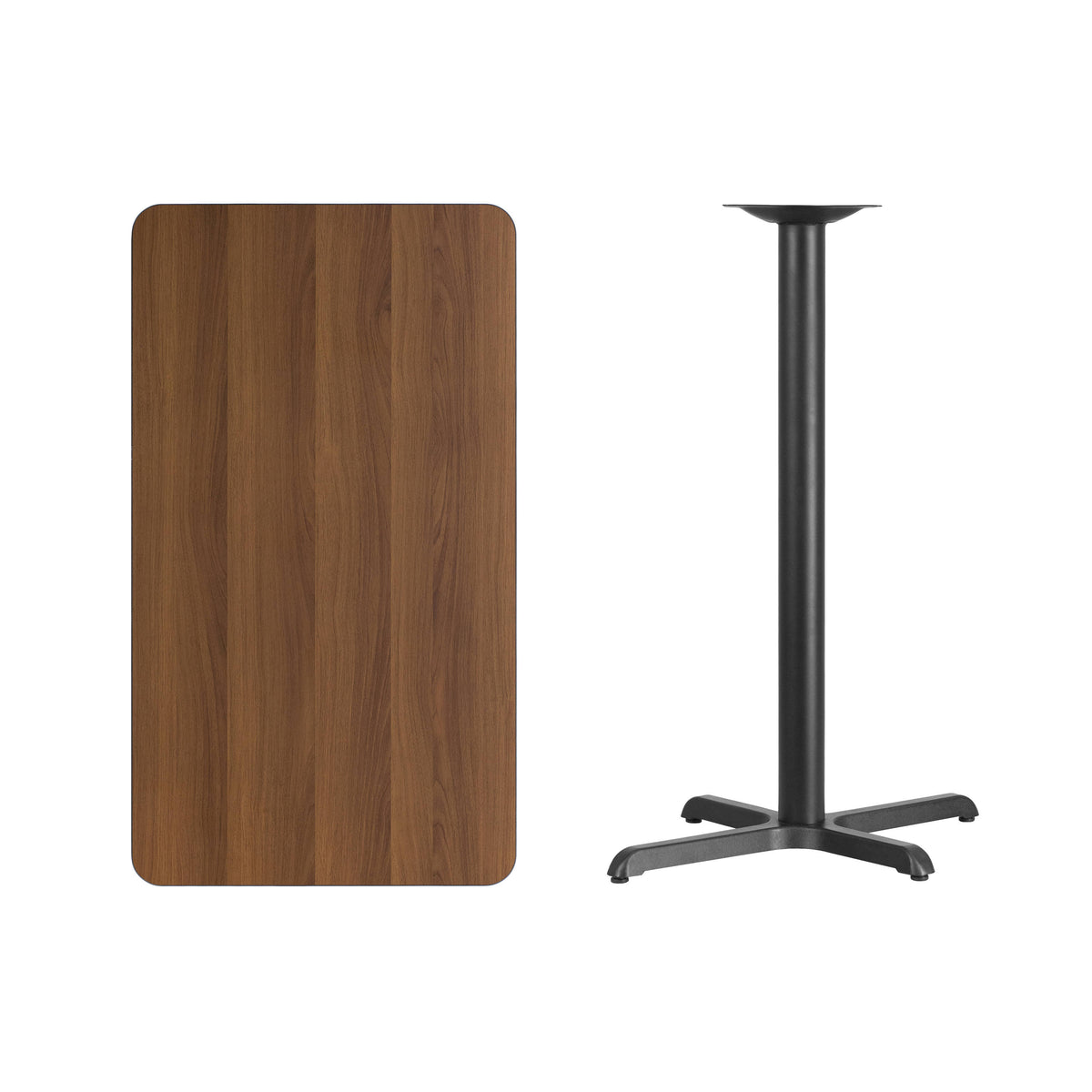 24'' x 42'' Rectangular Table Top with 23.5'' x 29.5'' Bar Height Table Base - Image 4