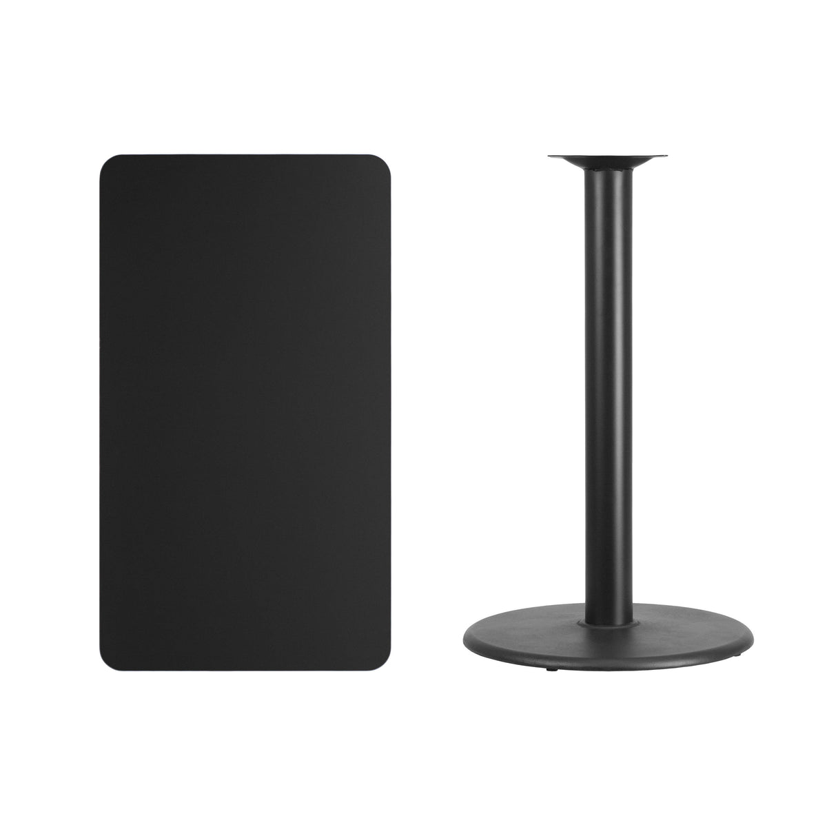 24'' x 42'' Rectangular Laminate Table Top with 24'' Round Bar Height Table Base - Image 2