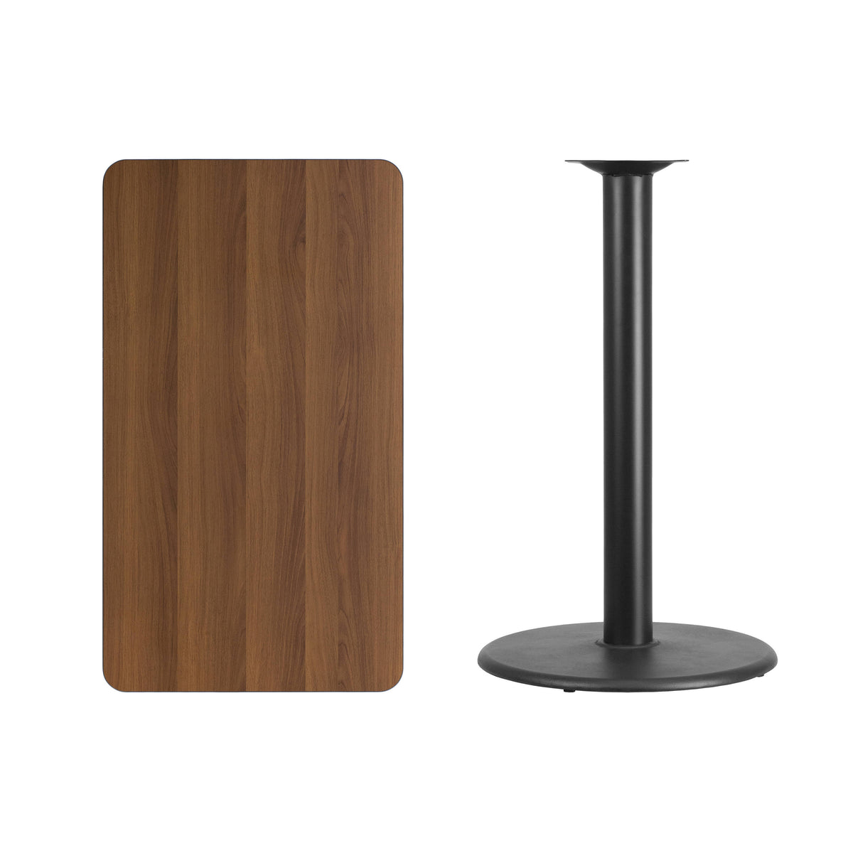 24'' x 42'' Rectangular Laminate Table Top with 24'' Round Bar Height Table Base - Image 4