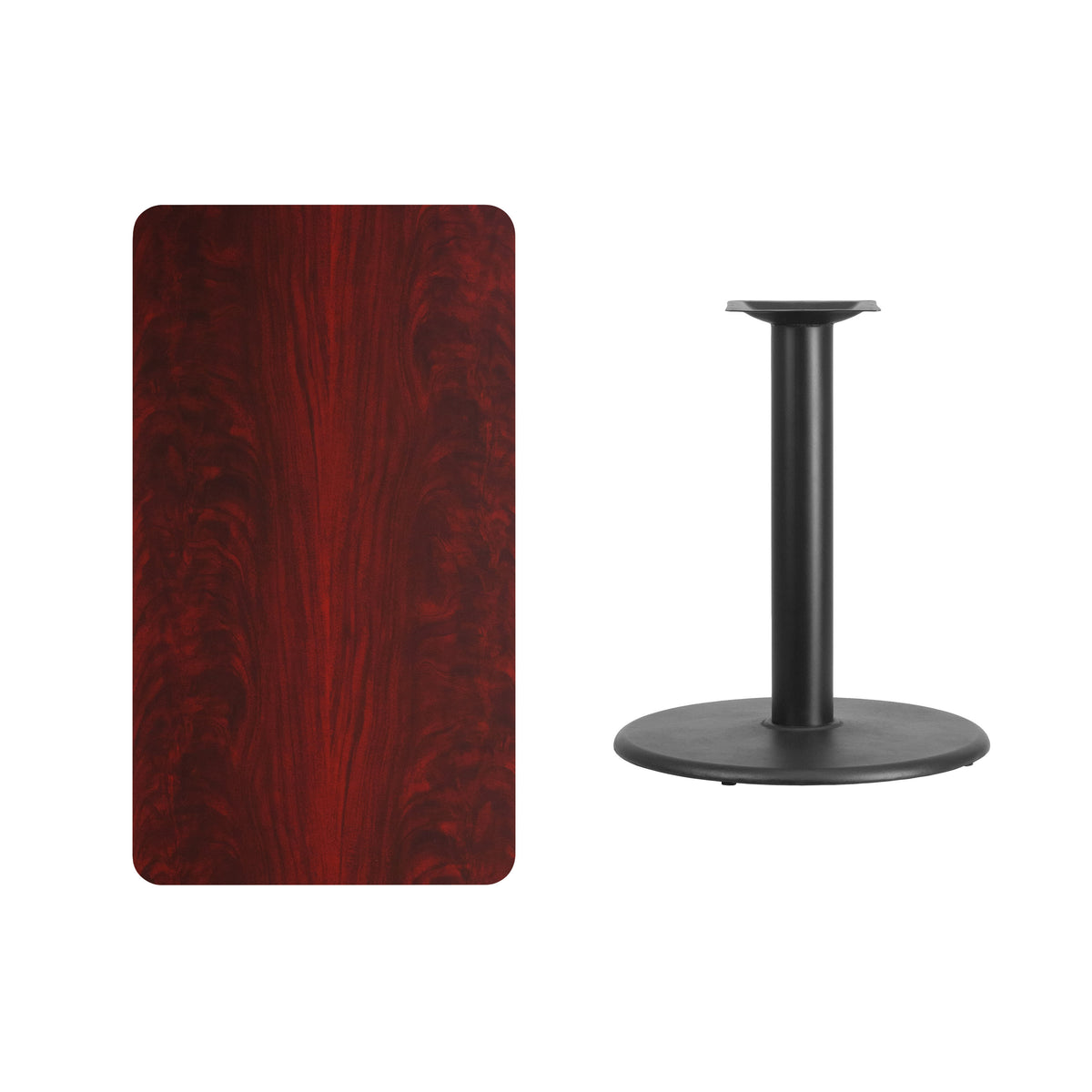 24'' x 42'' Rectangular Laminate Table Top with 24'' Round Table Height Base - Image 2