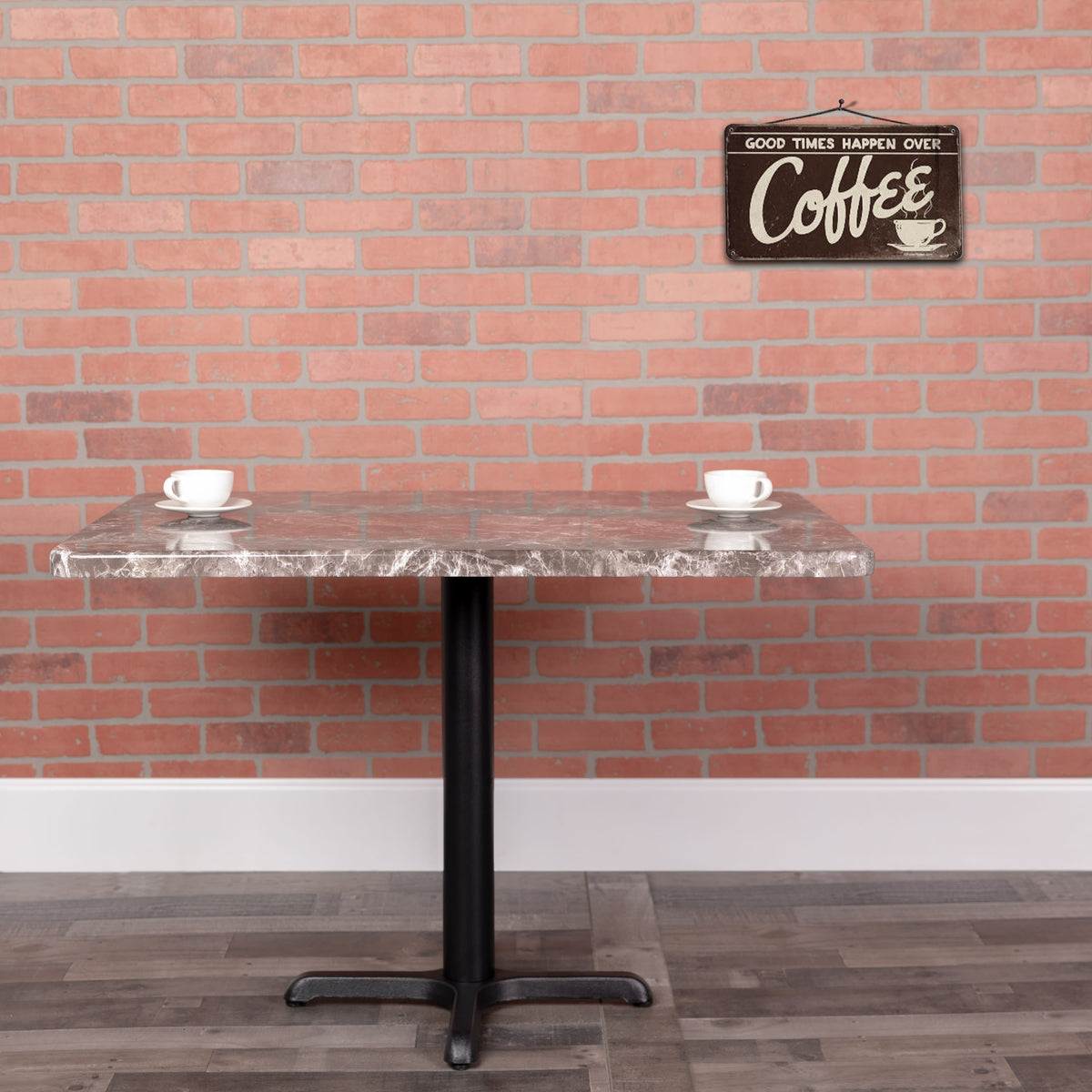 24" x 42" Rectangular Gray Marble Laminate Table Top - Restaurant Furniture