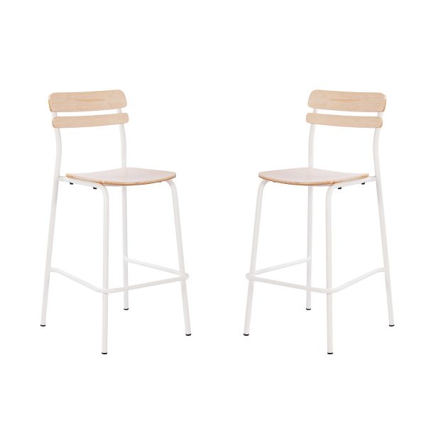 2PK Commercial Solid Wood Bar Stools with Frames and Antique Finish