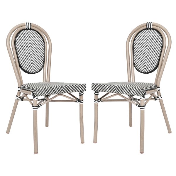 2 Pack All-Weather Commercial Paris Chairs with Metal Frames