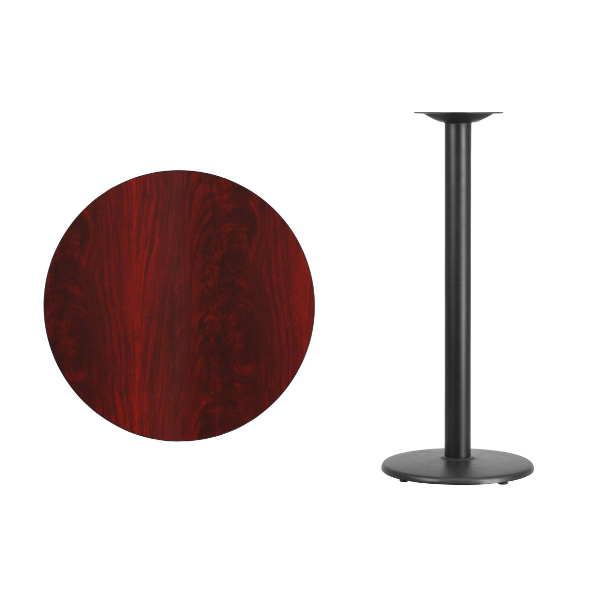 30'' Round Laminate Table Top with 18'' Round Bar Height Table Base - Image 3