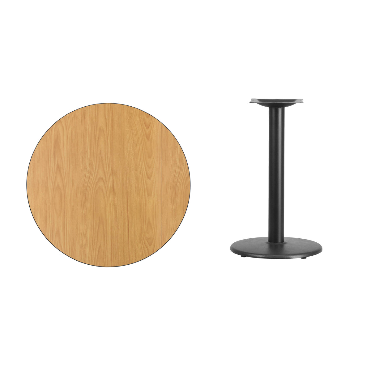 30'' Round Laminate Table Top with 18'' Round Table Height Base - Image 2