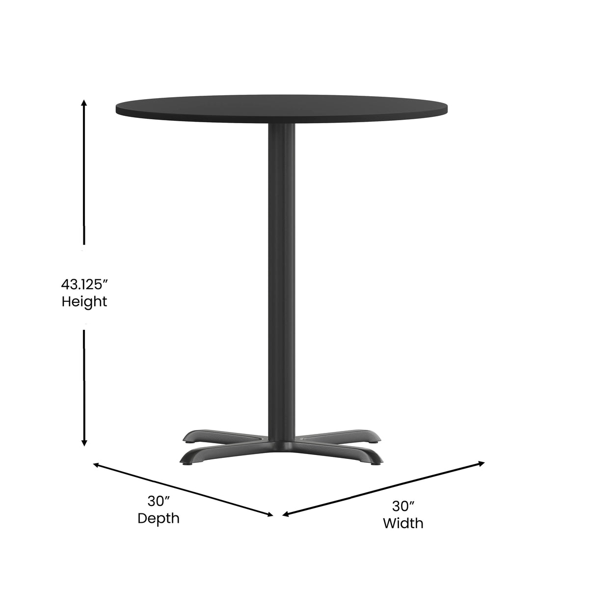 30'' Round Laminate Table Top with 22'' x 22'' Bar Height Table Base - Image 4