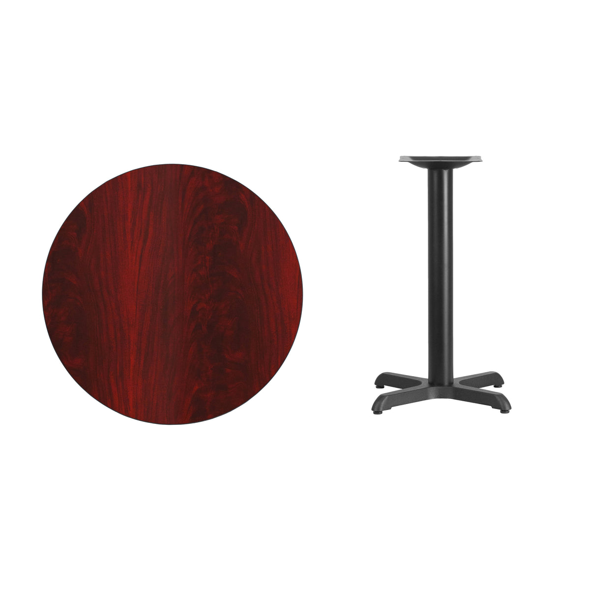 30'' Round Laminate Table Top with 22'' x 22'' Table Height Base - Image 3