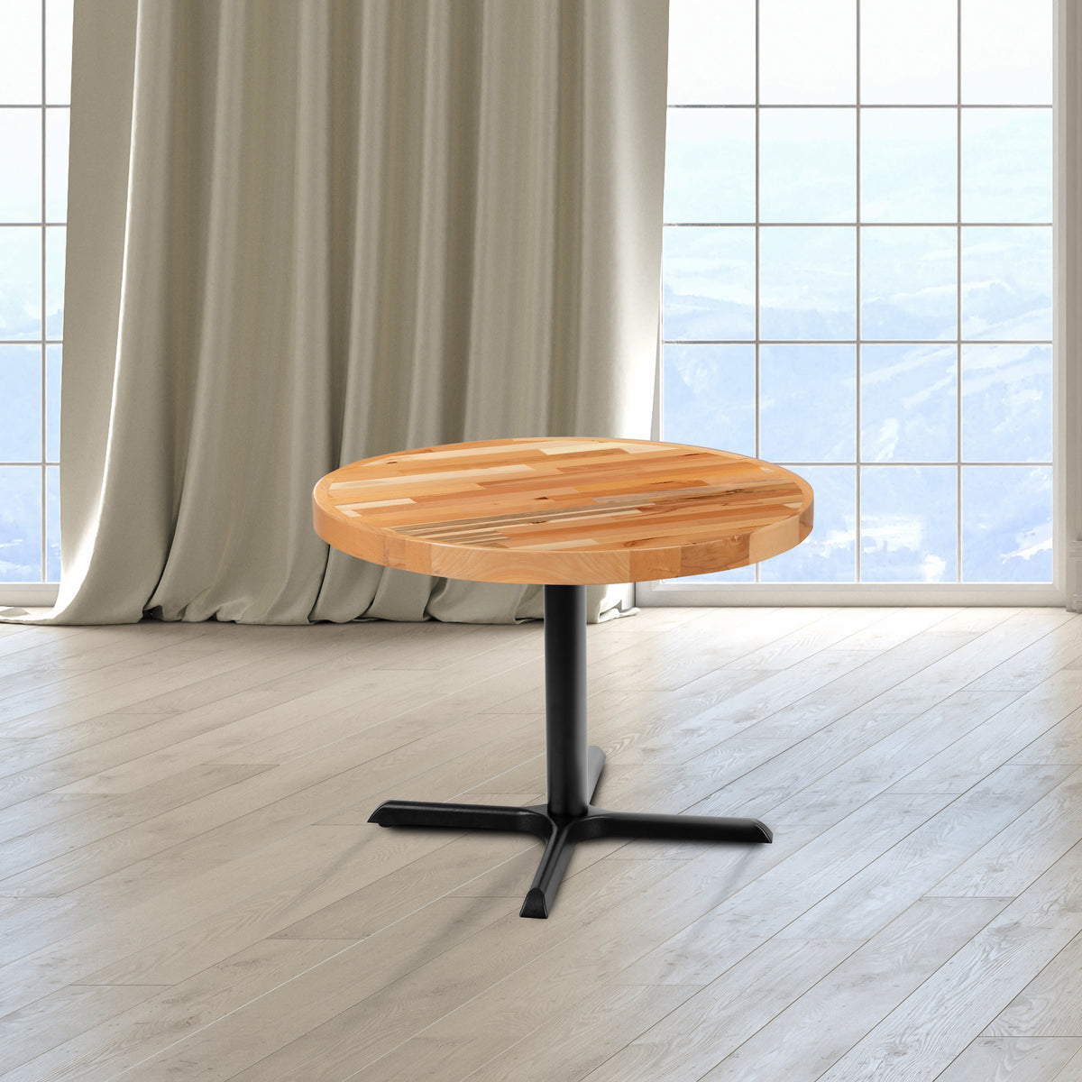 30" Round Butcher Block Style Table Top - Restaurant Table Top - Image 2