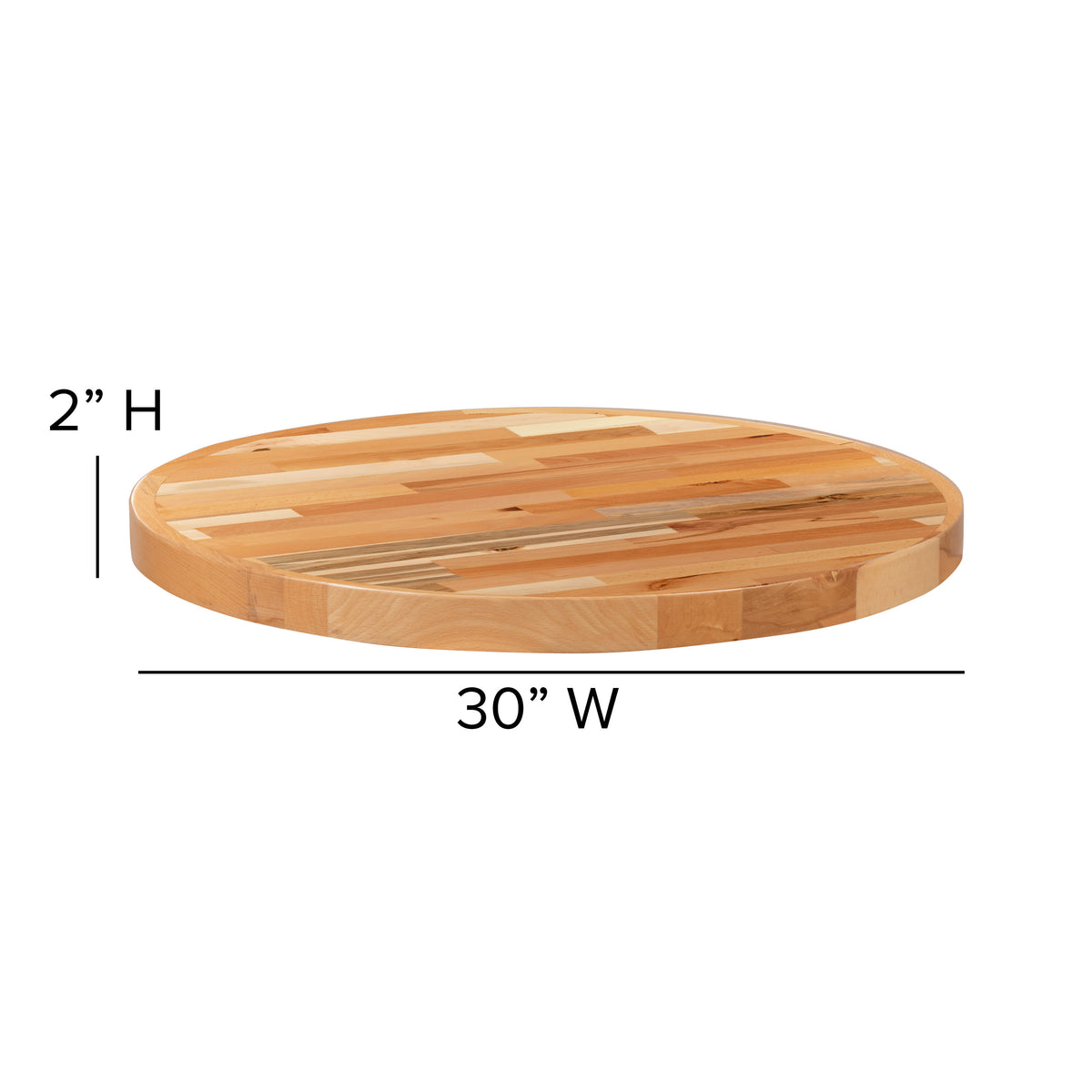 30" Round Butcher Block Style Table Top - Restaurant Table Top - Image 4