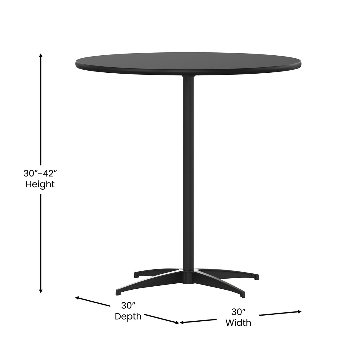 30" Round Wood Cocktail Table with 30" and 42" Columns - Image 4
