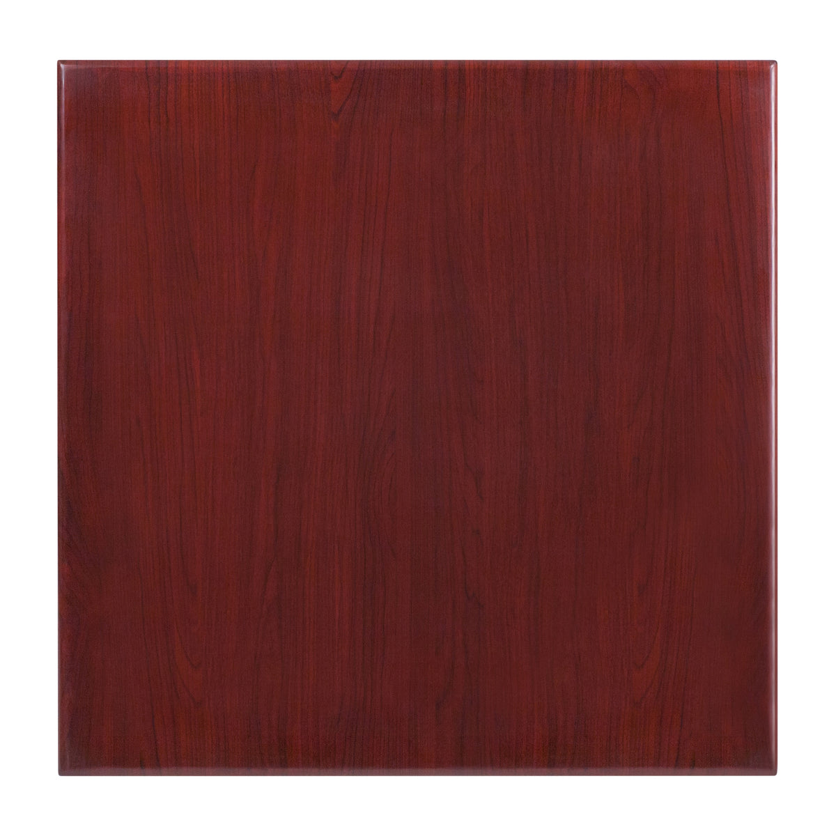 30'' Square High-Gloss Resin Table Top with 2'' Thick Drop-Lip