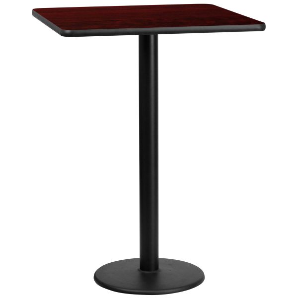 30'' Square Laminate Table Top with 18'' Round Bar Height Table Base