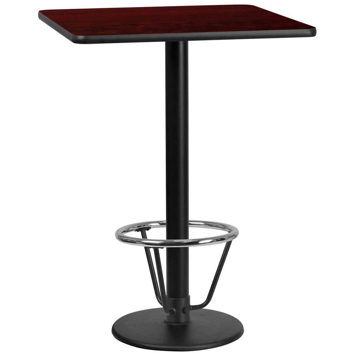 30'' Square Laminate Table Top with 18'' Round Bar Height Table Base - Image 3