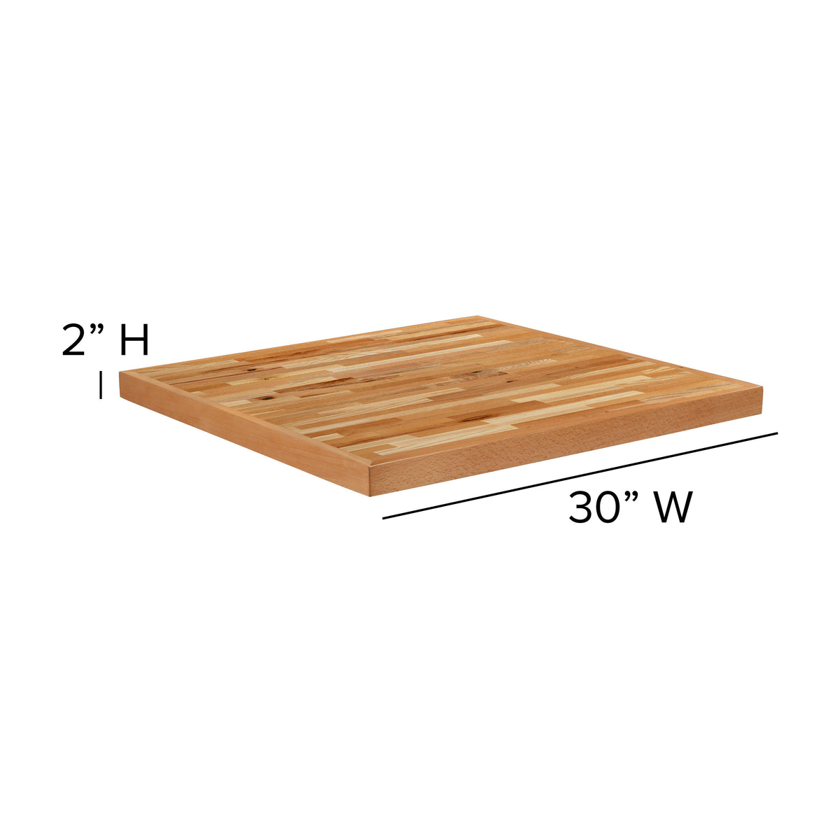 30" Square Butcher Block Style Table Top - Restaurant Table Top - Image 4