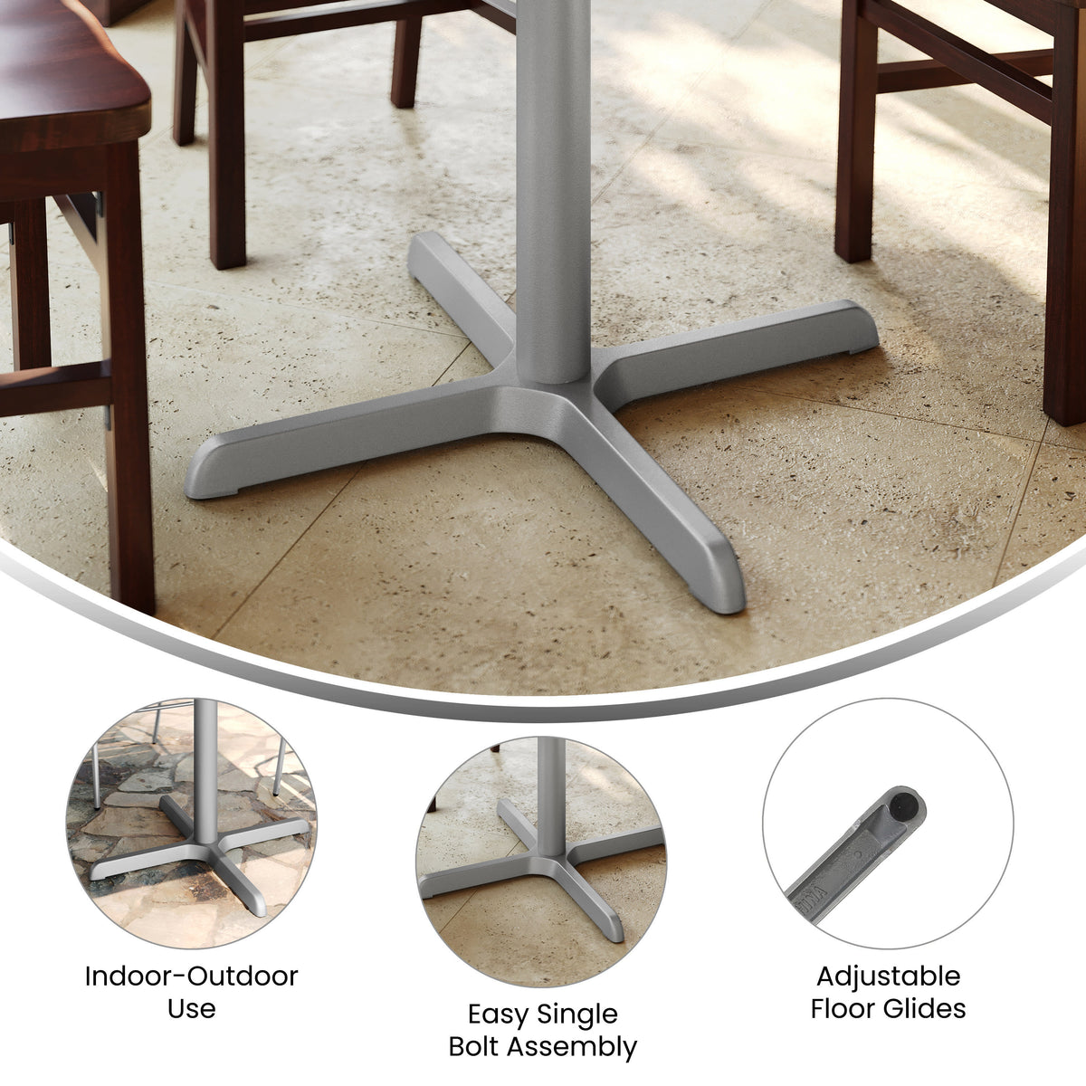 30" x 30" Restaurant Table X-Base with 3" Dia. Table Height Column - Image 3