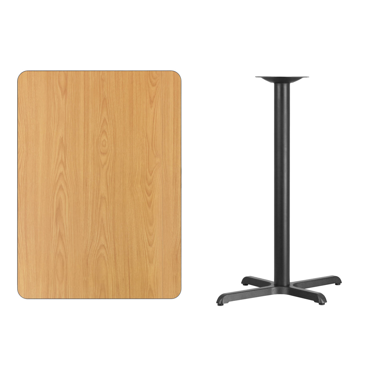 30'' x 42'' Rectangular Table Top with 23.5'' x 29.5'' Bar Height Table Base - Image 3