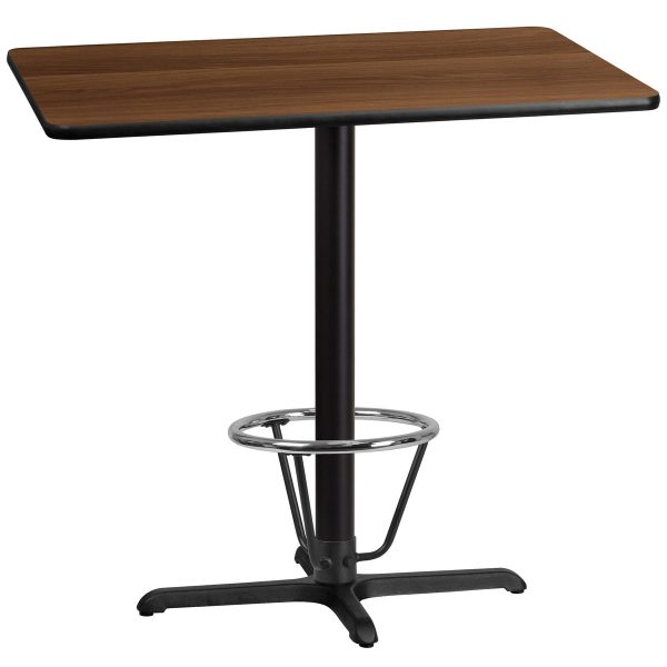 30'' x 42'' Rectangular Table Top with 23.5'' x 29.5'' Bar Height Table Base