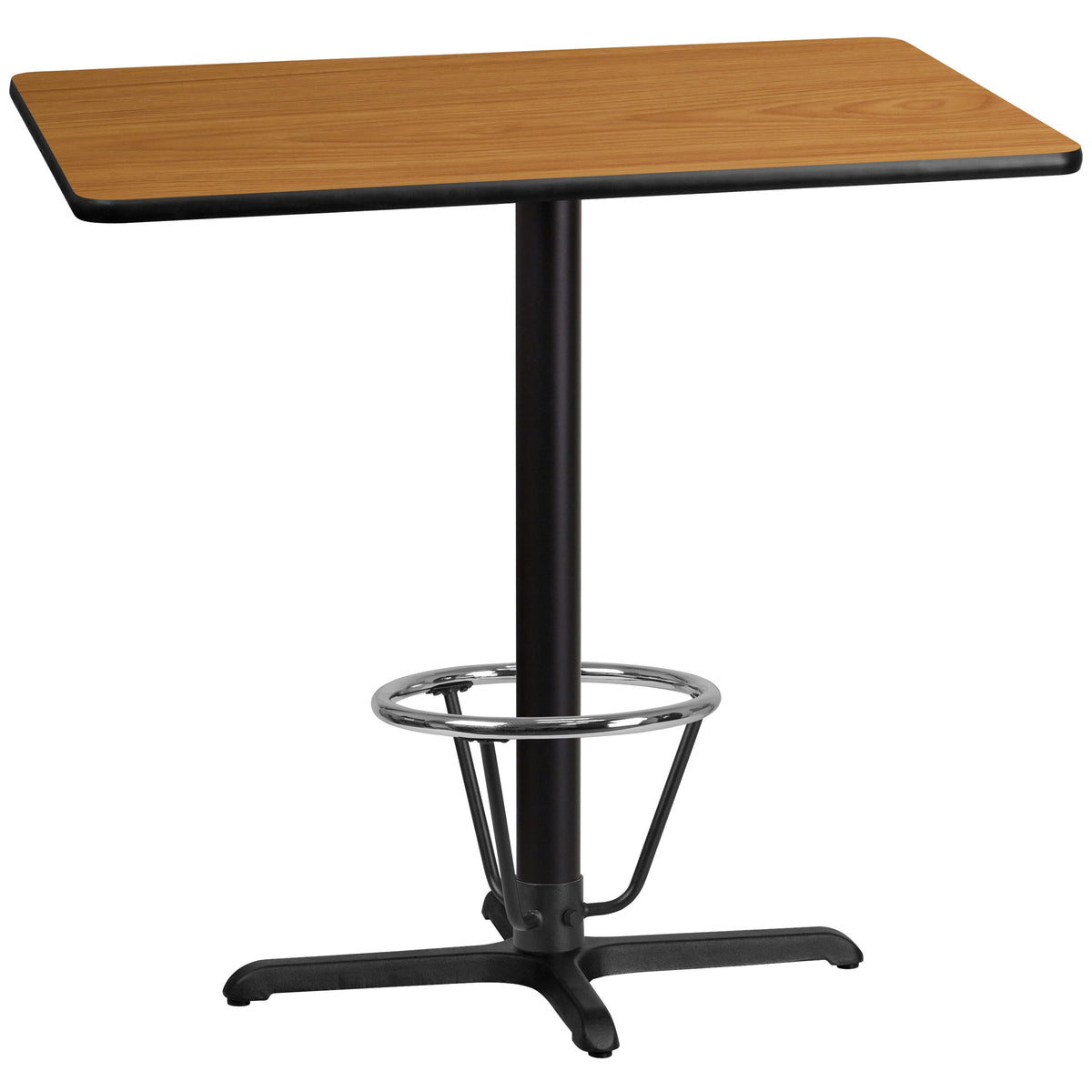 30'' x 42'' Rectangular Table Top with 23.5'' x 29.5'' Bar Height Table Base - Image 3