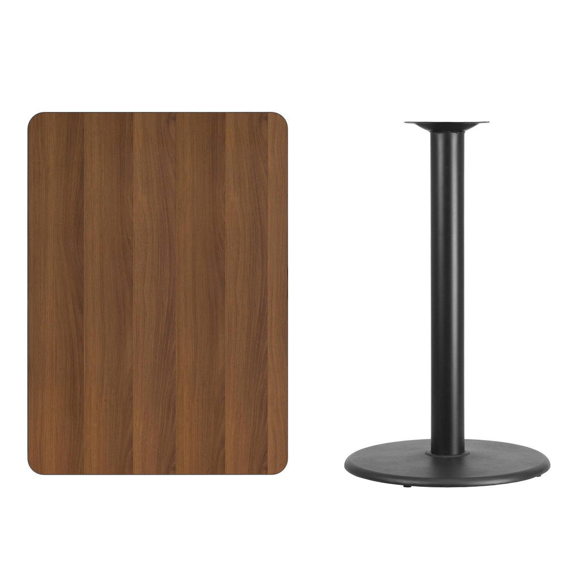 30'' x 42'' Rectangular Laminate Table Top with 24'' Round Bar Height Table Base - Image 2