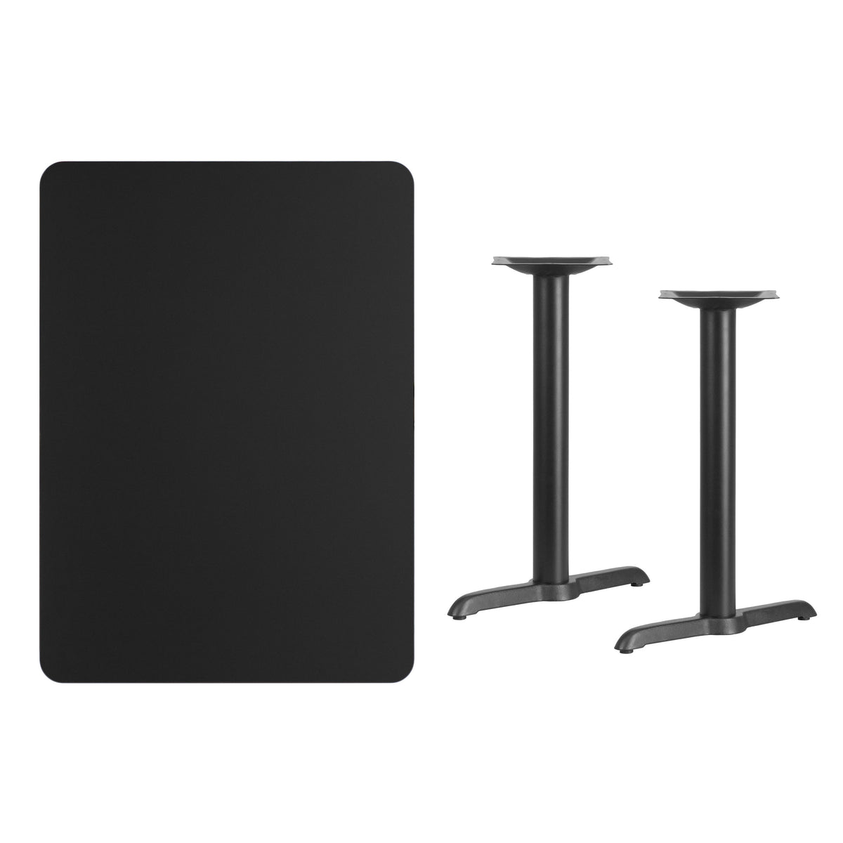 30'' x 42'' Rectangular Laminate Table Top with 5'' x 22'' Table Height Bases - Image 2