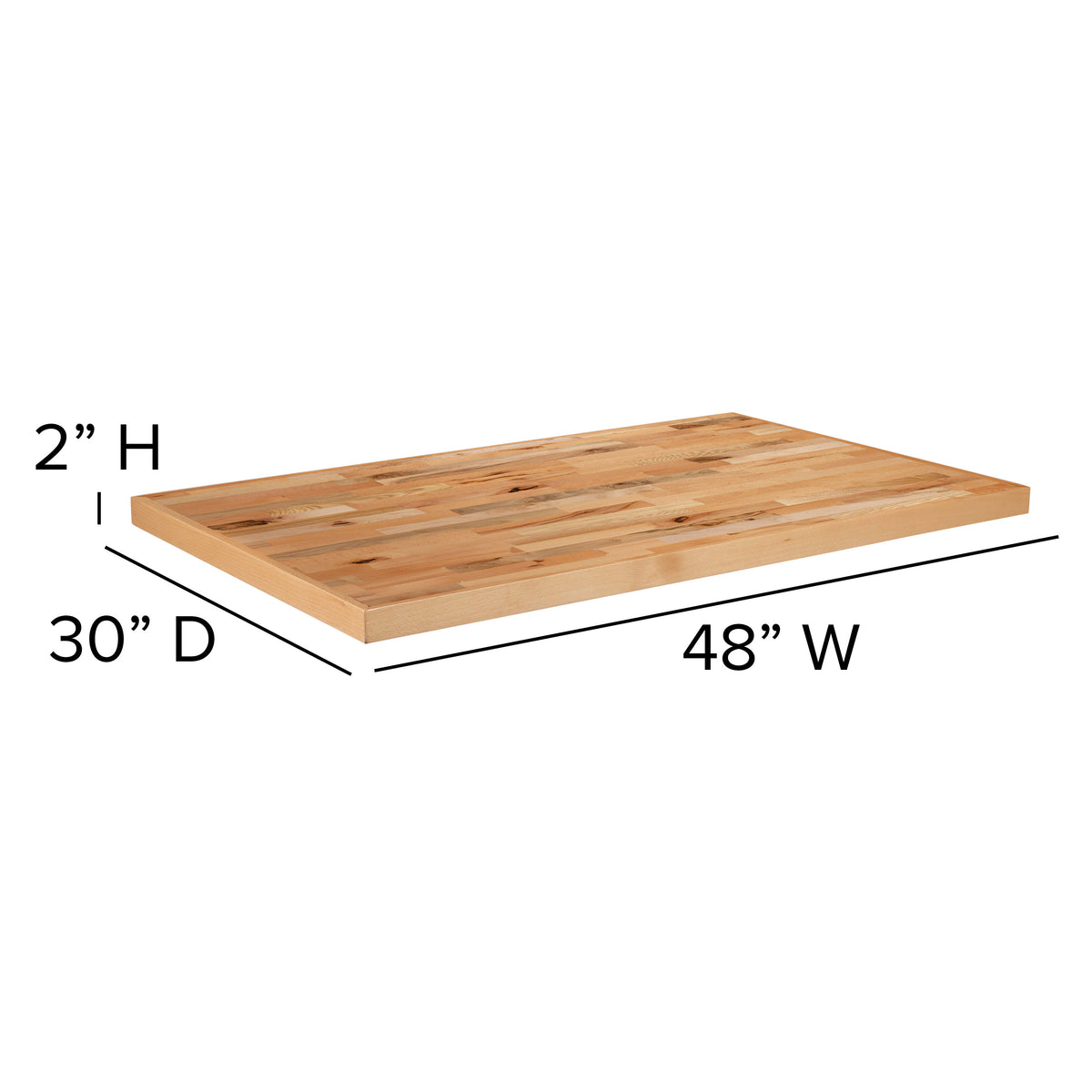 30" x 48" Rectangle Butcher Block Style Table Top - Restaurant Table Top - Image 4