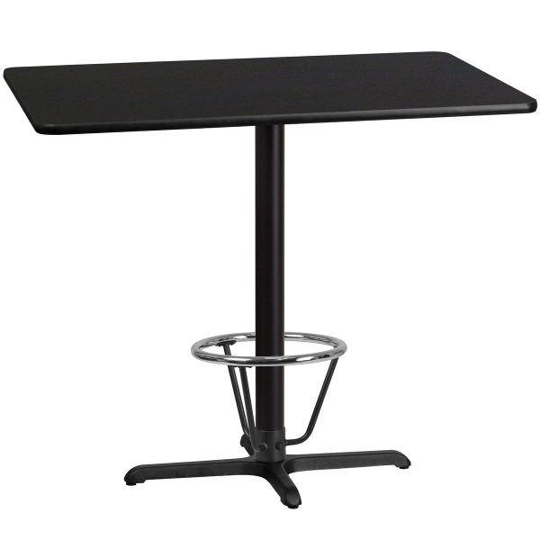 30'' x 48'' Rectangular Table Top with 23.5'' x 29.5'' Bar Height Table Base