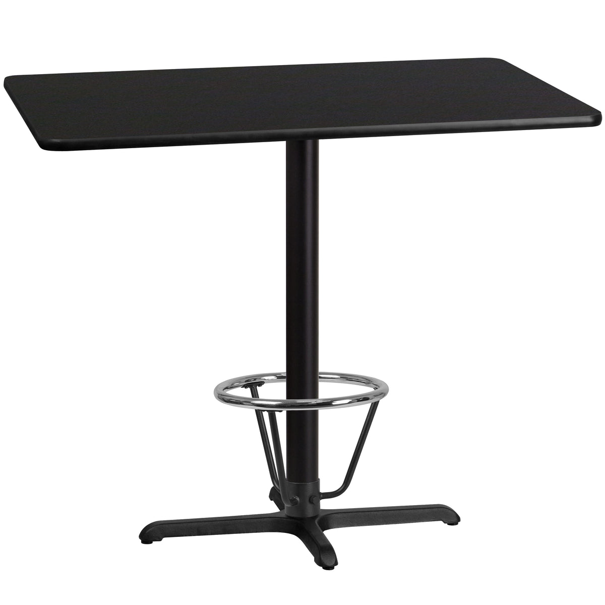 30'' x 48'' Rectangular Table Top with 23.5'' x 29.5'' Bar Height Table Base