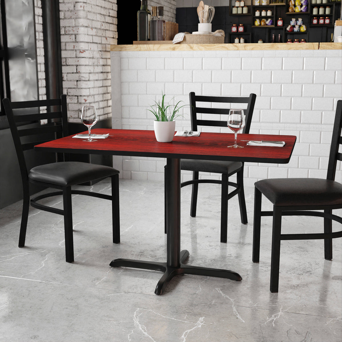 30'' x 48'' Rectangular Laminate Table Top w/ 23.5'' x 29.5'' Table Height Base - Image 4