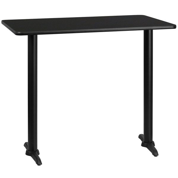 30'' x 48'' Rectangular Table Top with 5'' x 22'' Bar Height Table Bases