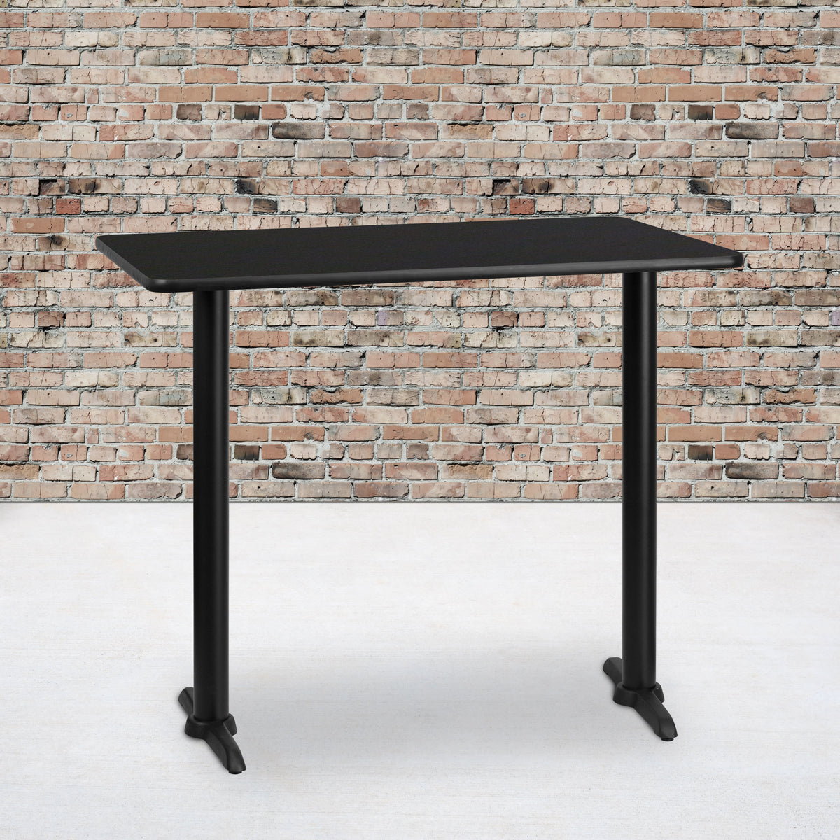 30'' x 48'' Rectangular Table Top with 5'' x 22'' Bar Height Table Bases - Image 2