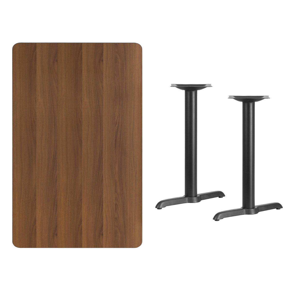 30'' x 48'' Rectangular Laminate Table Top with 5'' x 22'' Table Height Bases - Image 3