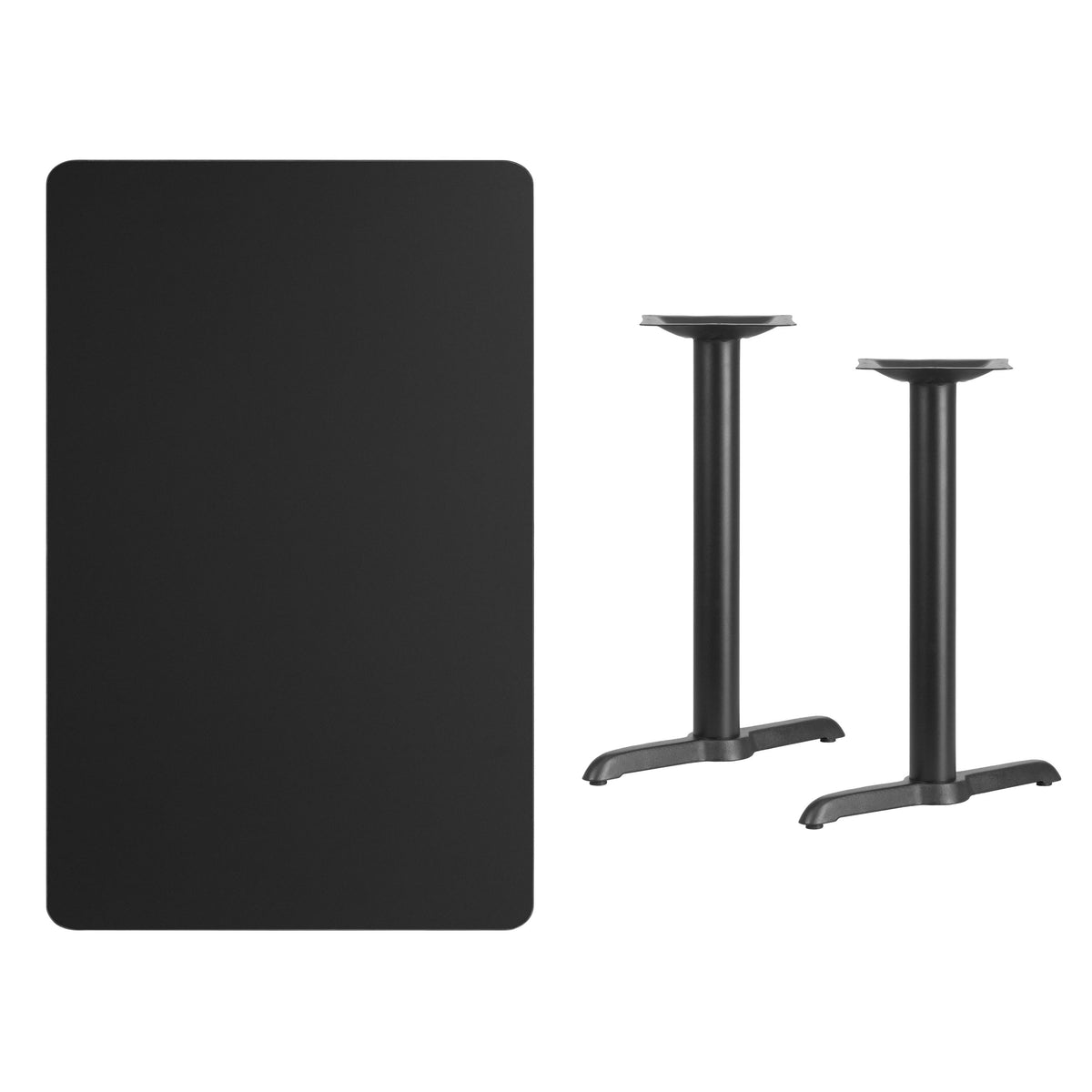 30'' x 48'' Rectangular Laminate Table Top with 5'' x 22'' Table Height Bases - Image 4